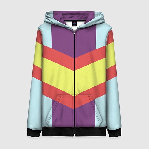 Женская толстовка на молнии Винтажный цвет 60 годов / 3D-Черный – фото 1