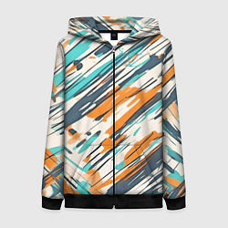 Женская толстовка на молнии Абстракция разноцветная