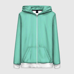 Женская толстовка на молнии Мятный полосатый