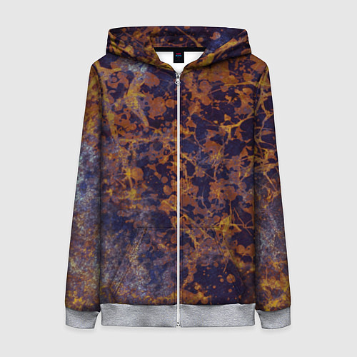 Женская толстовка на молнии Абстракция - анютины глазки / 3D-Меланж – фото 1
