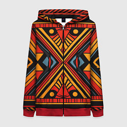 Женская толстовка на молнии Геометрический узор в африканском стиле