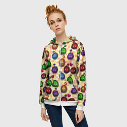 Толстовка на молнии женская Stardew Valley: slimes, цвет: 3D-белый — фото 2