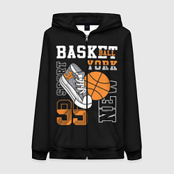 Женская толстовка на молнии Basketball New York