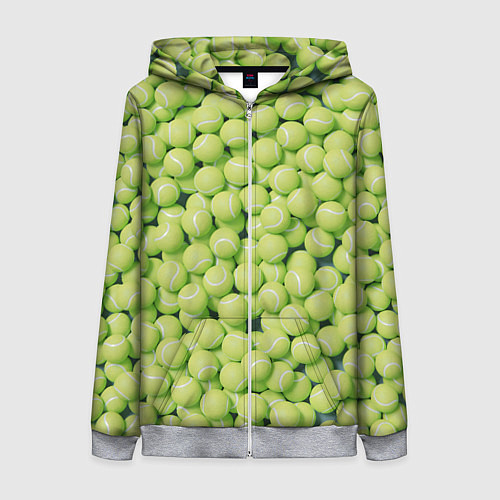 Женская толстовка на молнии Много теннисных мячей / 3D-Меланж – фото 1