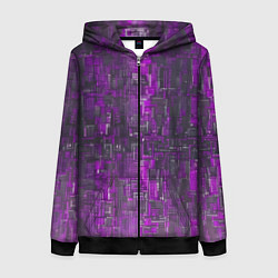Толстовка на молнии женская Фиолетовый металл модерн, цвет: 3D-черный