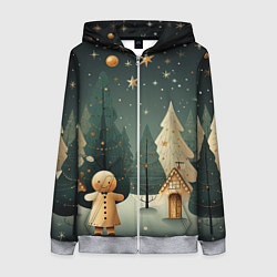 Женская толстовка на молнии Снежный городок с горками