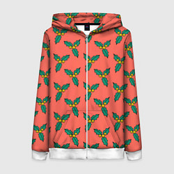 Женская толстовка на молнии Ягоды остролиста