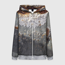 Женская толстовка на молнии Коррозия металла гранж текстура
