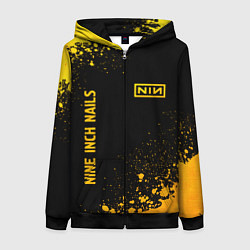 Толстовка на молнии женская Nine Inch Nails - gold gradient вертикально, цвет: 3D-черный