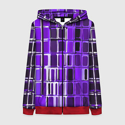 Толстовка на молнии женская Фиолетовые прямоугольники, цвет: 3D-красный
