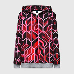 Женская толстовка на молнии Красный узор