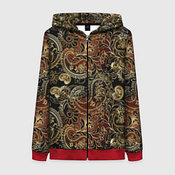 Женская толстовка на молнии Золотые узоры пейсли