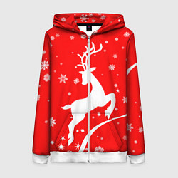 Женская толстовка на молнии Christmas deer