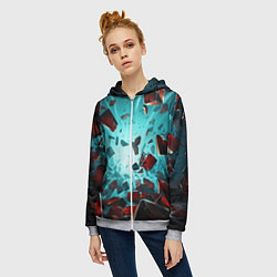 Толстовка на молнии женская Взрыв абстрактных камней, цвет: 3D-меланж — фото 2