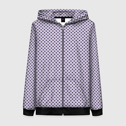 Женская толстовка на молнии Светло-сиреневый паттерн маленькие звёздочки