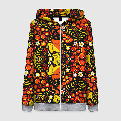 Женская толстовка на молнии Русский народный узор / 3D-Меланж – фото 1
