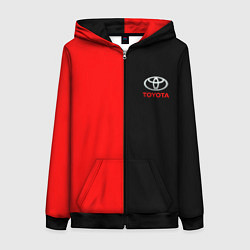 Толстовка на молнии женская Toyota car красно чёрный, цвет: 3D-черный