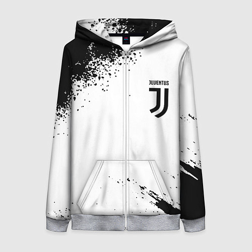 Женская толстовка на молнии Juventus sport color black / 3D-Меланж – фото 1