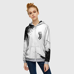 Толстовка на молнии женская Juventus sport color black, цвет: 3D-меланж — фото 2