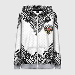 Женская толстовка на молнии Имперский узор Россия герб патриотизм