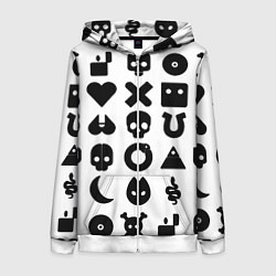 Женская толстовка на молнии Love death robots pattern white