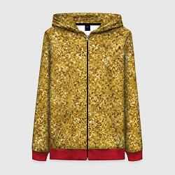 Женская толстовка на молнии Золотой волнистый с переливами