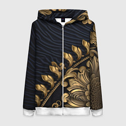 Женская толстовка на молнии Золотая объемная лепнина