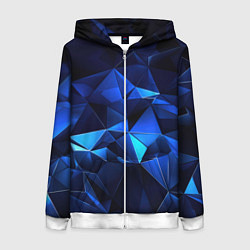 Женская толстовка на молнии Синие мелкие осколки калейдоскоп