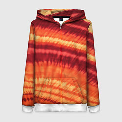 Толстовка на молнии женская Тай-дай разводы, цвет: 3D-белый