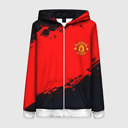 Толстовка на молнии женская Manchester United colors sport, цвет: 3D-белый