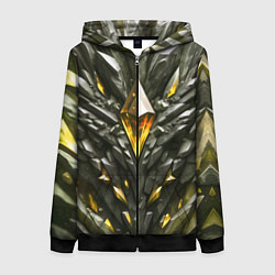 Женская толстовка на молнии Камень и золотой кристалл