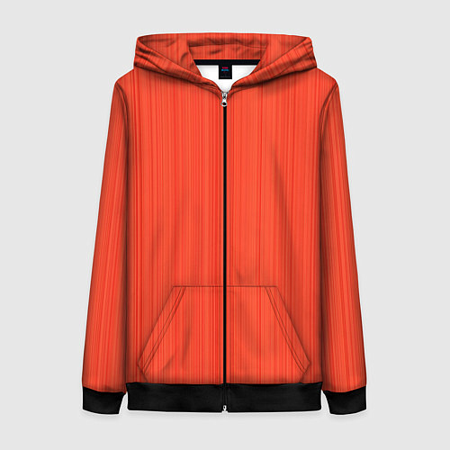 Женская толстовка на молнии Морковный полосатая рябь / 3D-Черный – фото 1