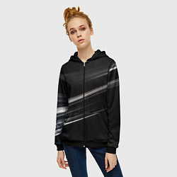 Толстовка на молнии женская Black abstract background, цвет: 3D-черный — фото 2