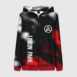 Толстовка на молнии женская Linkin park flame, цвет: 3D-красный