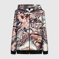 Женская толстовка на молнии Разноцветный мраморный узор