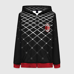 Толстовка на молнии женская Милан футбольный клуб, цвет: 3D-красный