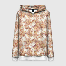 Женская толстовка на молнии Деньги - купюры в 5 тысяч рублей