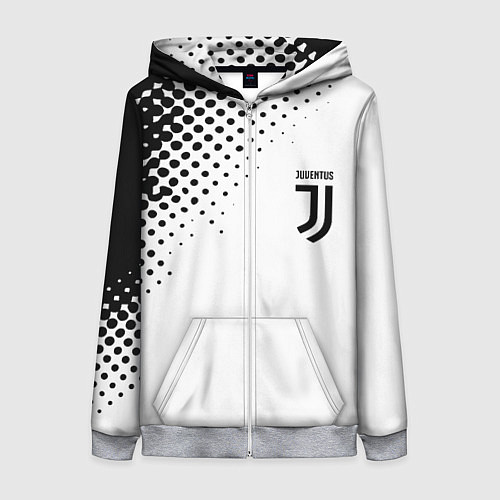 Женская толстовка на молнии Juventus sport black geometry / 3D-Меланж – фото 1