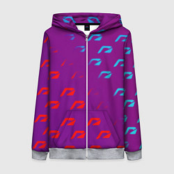 Толстовка на молнии женская НФС лого градиент текстура, цвет: 3D-меланж
