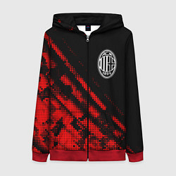 Толстовка на молнии женская AC Milan sport grunge, цвет: 3D-красный