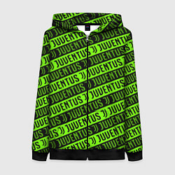 Толстовка на молнии женская Juventus green pattern sport, цвет: 3D-черный