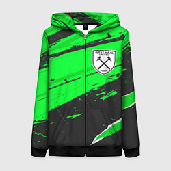 Женская толстовка на молнии West Ham sport green