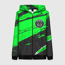 Толстовка на молнии женская PSG sport green, цвет: 3D-черный