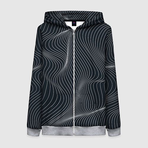 Женская толстовка на молнии Черная аннигиляция / 3D-Меланж – фото 1