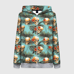 Женская толстовка на молнии Черепа и море