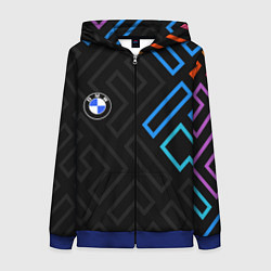 Толстовка на молнии женская BMW brand color carbon, цвет: 3D-синий