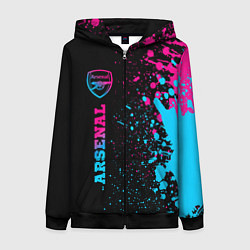 Толстовка на молнии женская Arsenal - neon gradient по-вертикали, цвет: 3D-черный