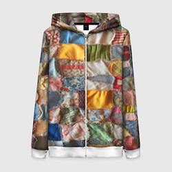 Толстовка на молнии женская Patchwork - ai art, цвет: 3D-белый