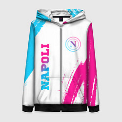 Толстовка на молнии женская Napoli neon gradient style вертикально, цвет: 3D-черный