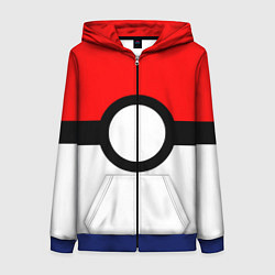 Женская толстовка на молнии Pokeball texture